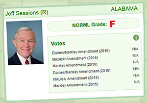 Jeff Sessions receives an F grade from NORML