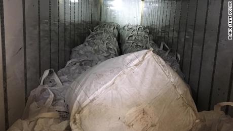 The 31 bags of hemp inside Palamarchuck&#39;s tractor-trailer.